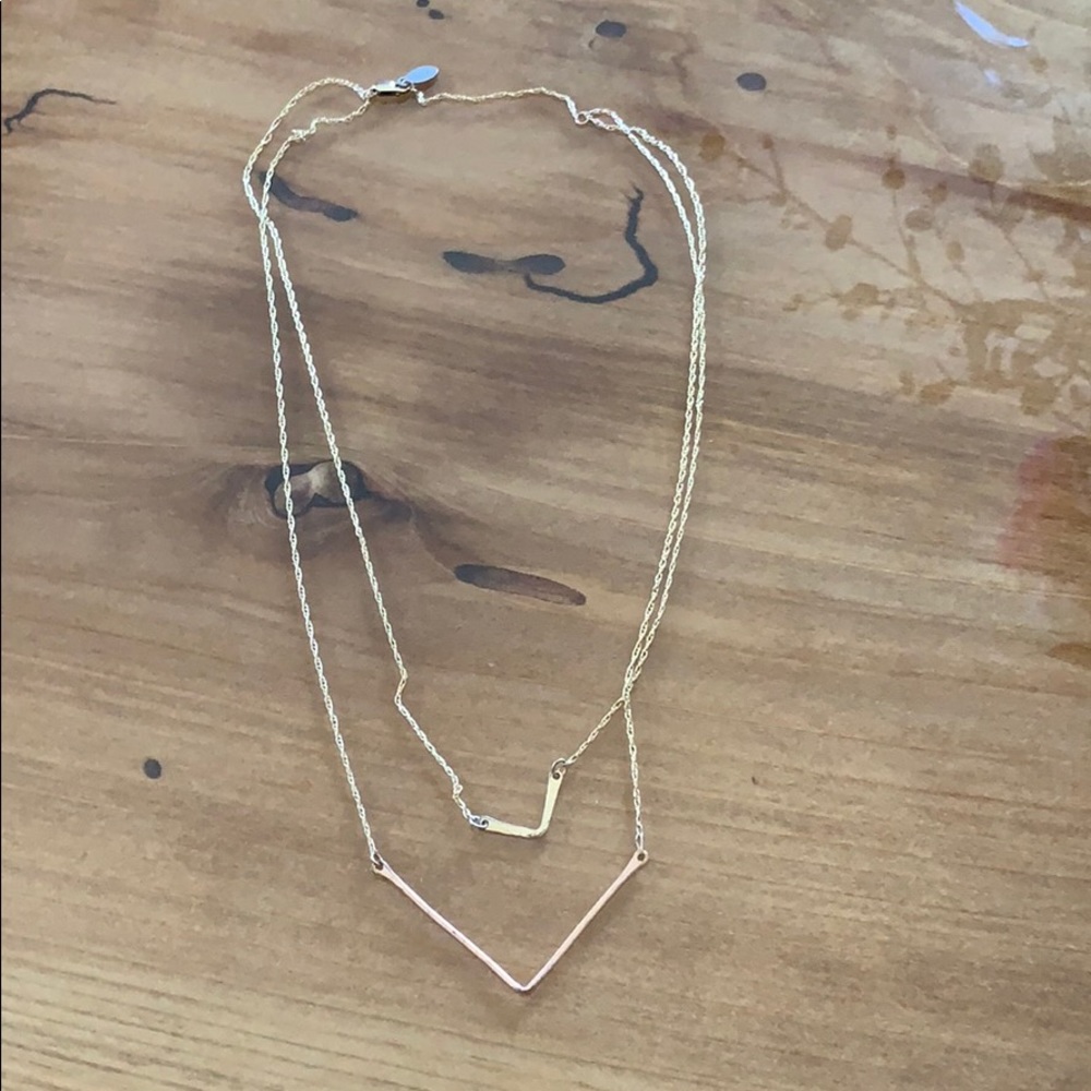 LAYERING PHYLLIS + ROSIE DOUBLE V NECKLACE